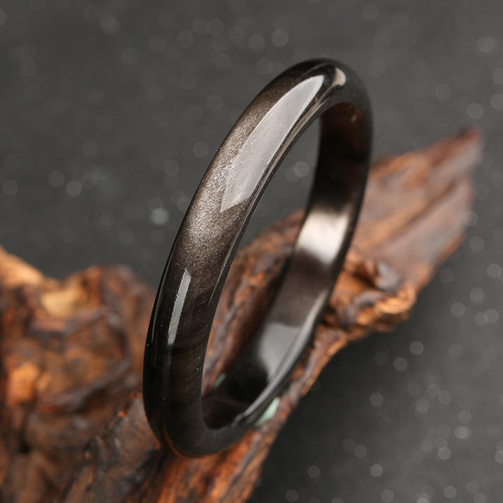 Buddha Stonesゴールドシーンオブシディアン シルバーシーンオブシディアン守護ブレスレットバングル