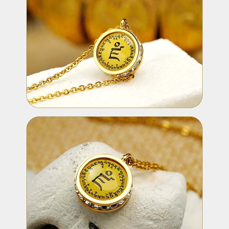 Buddha Stonesチベット イエロー 富の神 グリーン ターラ仏 静寂 チタン鋼 ネックレス ペンダント - image 8