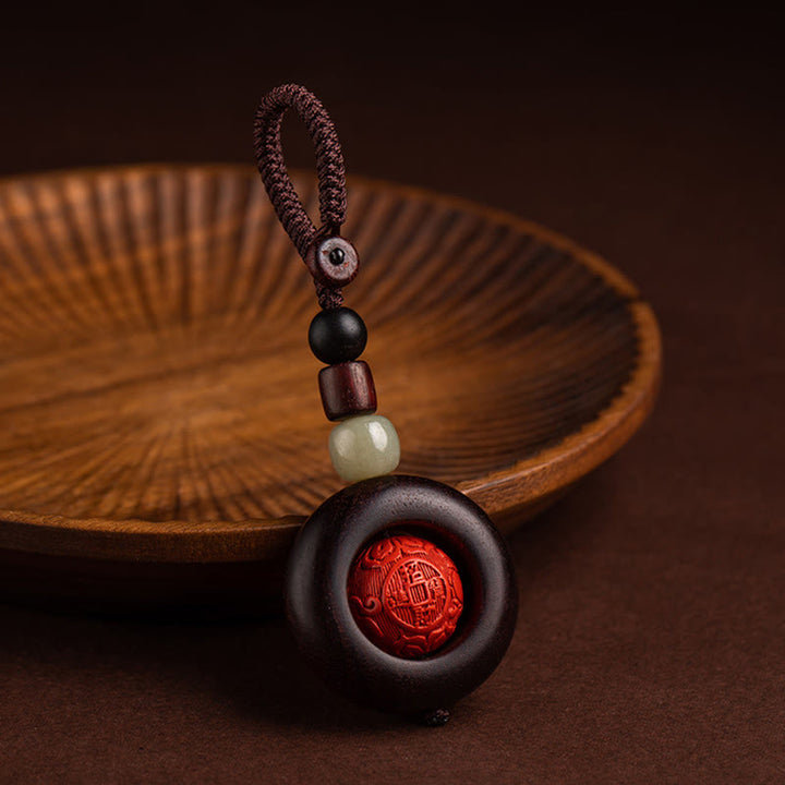 チベットのBuddha Stones、Om Mani Padme Hum、貔貅(ピクシウ)銅貨、小葉、紅檀、辰砂、守護キーチェーン