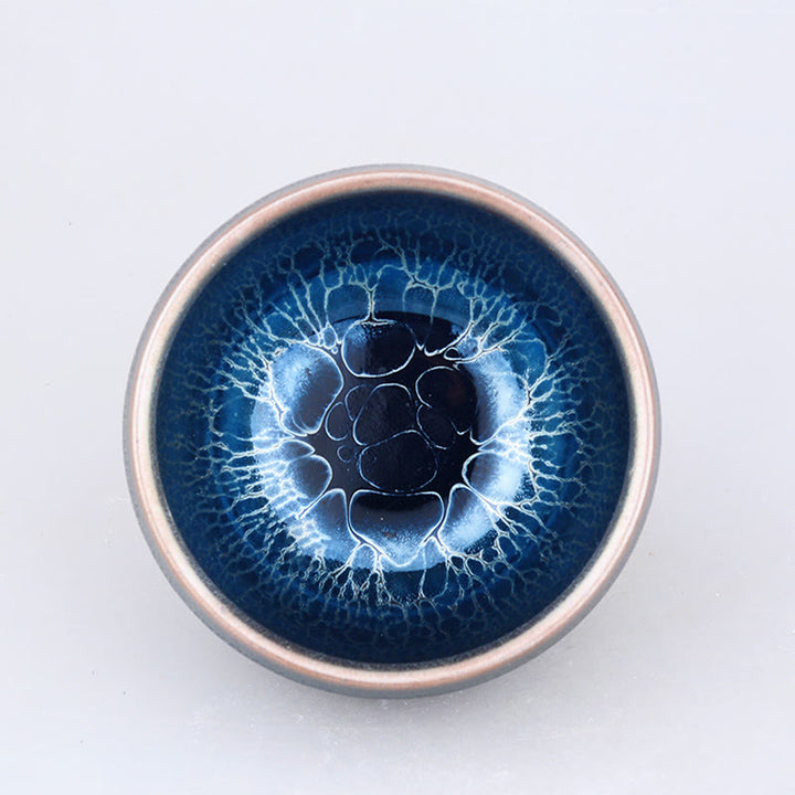 Buddha Stones手作りクラゲ龍鱗模様中国剣璽陶器ティーカップ天目カンフーティーカップ