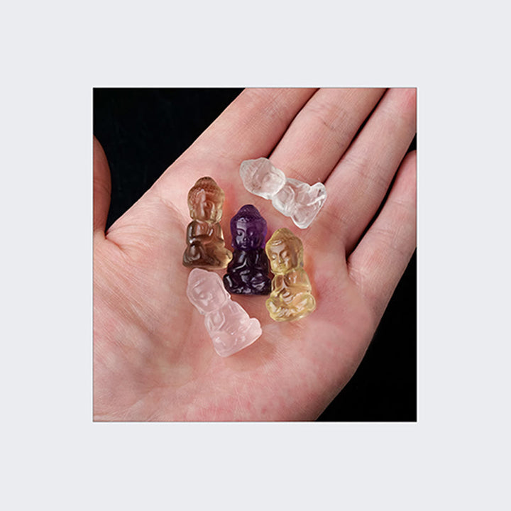 Buddha Stones各種クリスタルアメジストピンククリスタルホワイトクリスタルシトリン仏像彫刻スピリチュアルヒーリングネックレスペンダント装飾