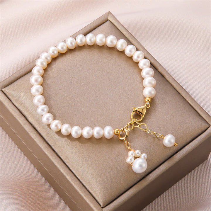 Buddha Stonesパール猫の足跡ヒーリングチェーンブレスレット - パール(癒し♥知恵) - image 1