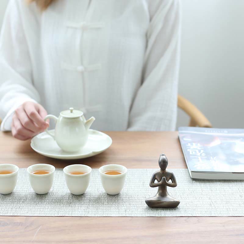 抽象的なヨガ瞑想エクササイズ陶器スピリチュアルな置物彫刻装飾