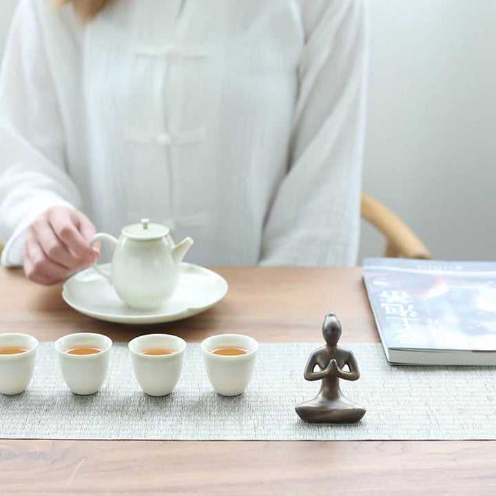 抽象的なヨガ瞑想エクササイズ陶器スピリチュアルな置物彫刻装飾