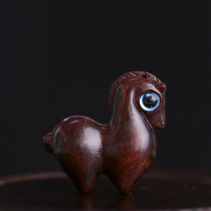 Buddha Stones小葉 紅白檀 緑白檀 幸運のミニ馬 守護飾り