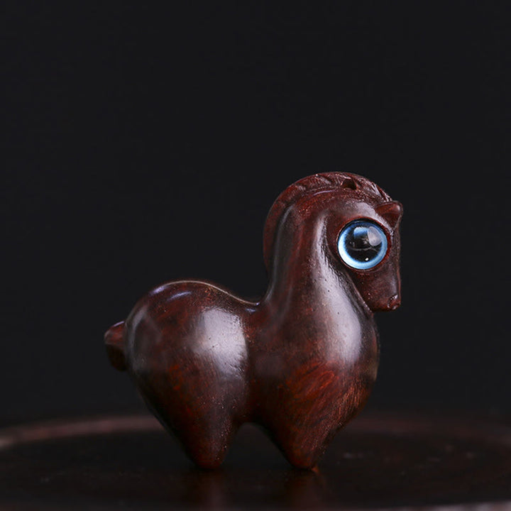 Buddha Stones小葉 紅白檀 緑白檀 幸運のミニ馬 守護飾り