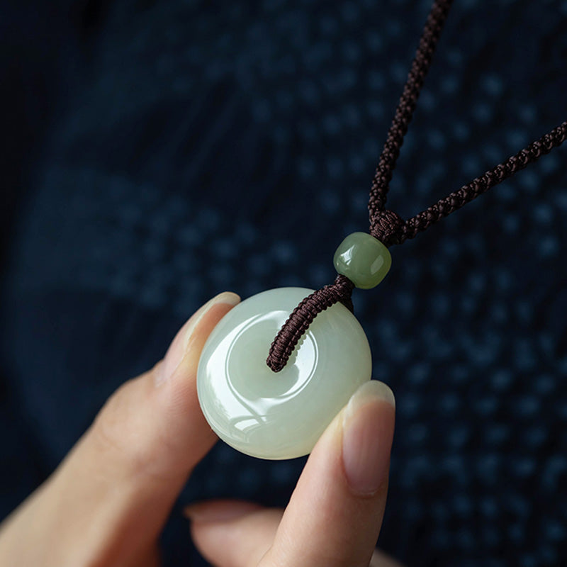 Buddha Stones天然丸玉平和バックル幸運繁栄ネックレスペンダント