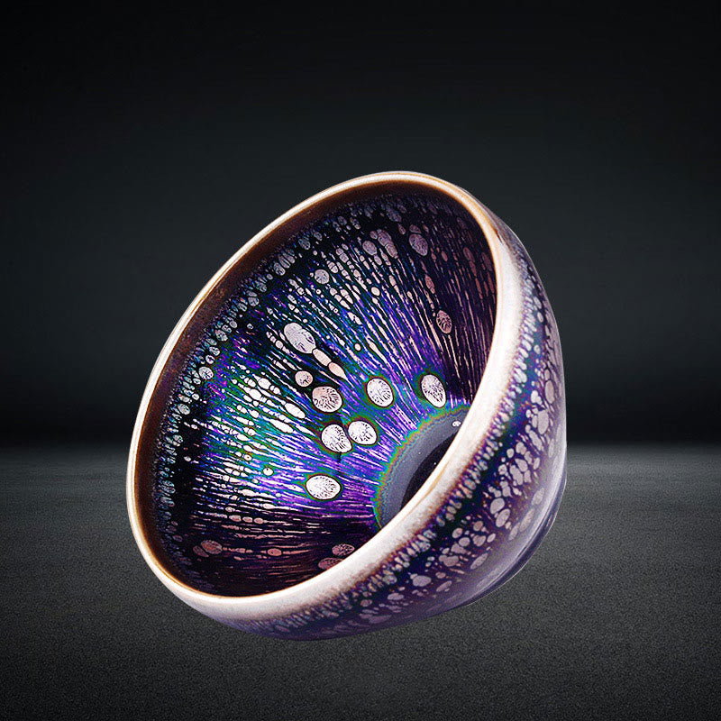 Buddha Stones手作り中国製Jianzhan紫釉陶器ティーカップ陶器天目カンフーティーカップ