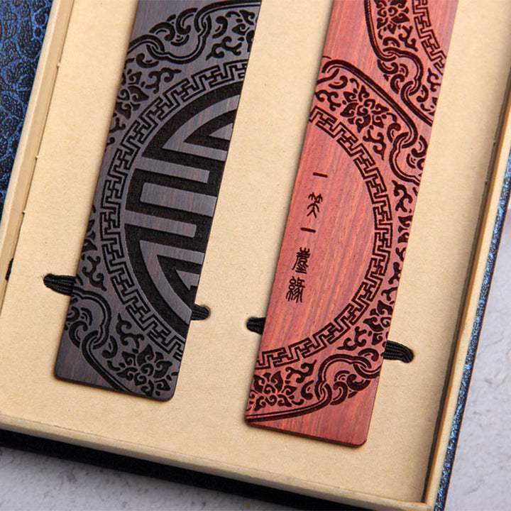 Buddha Stones禅の悟りの名言 黒檀の小葉 紫檀のしおり ギフトボックス付き