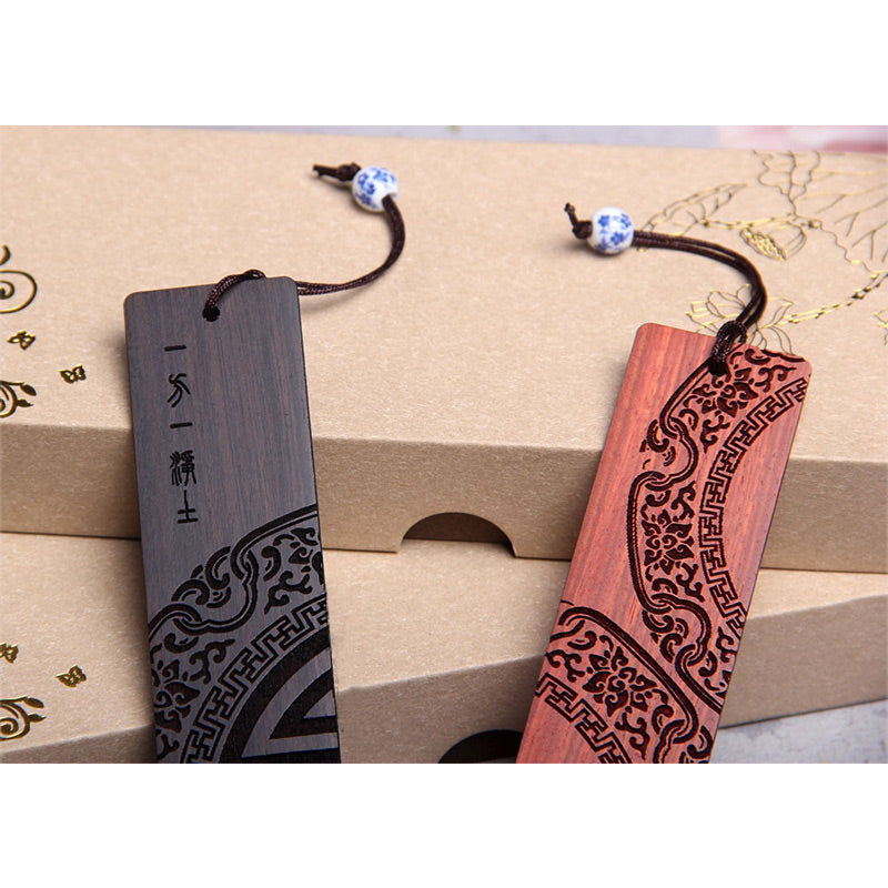 Buddha Stones禅の悟りの名言 黒檀の小葉 紫檀のしおり ギフトボックス付き