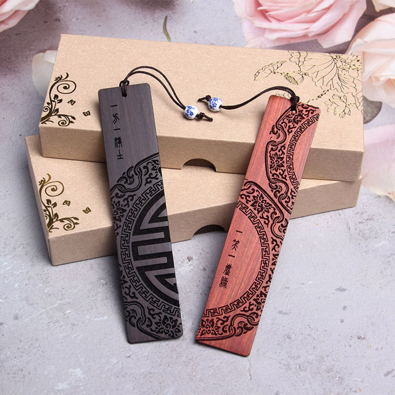 Buddha Stones禅の悟りの名言 黒檀の小葉 紫檀のしおり ギフトボックス付き