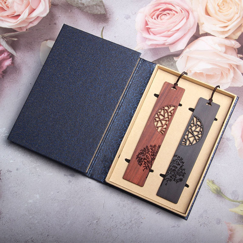 Buddha Stones生命の樹 黒檀 小葉 紫檀 しおり ギフトボックス付き