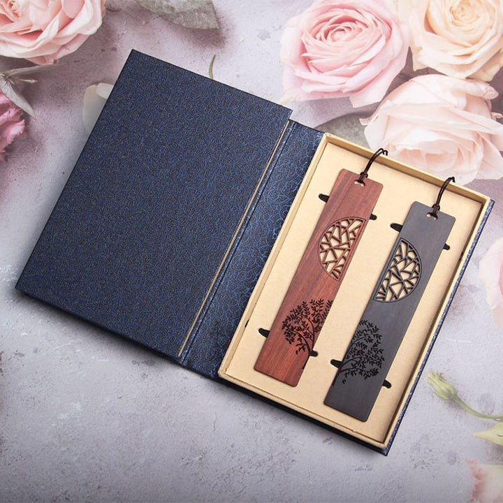 Buddha Stones生命の樹 黒檀 小葉 紫檀 しおり ギフトボックス付き