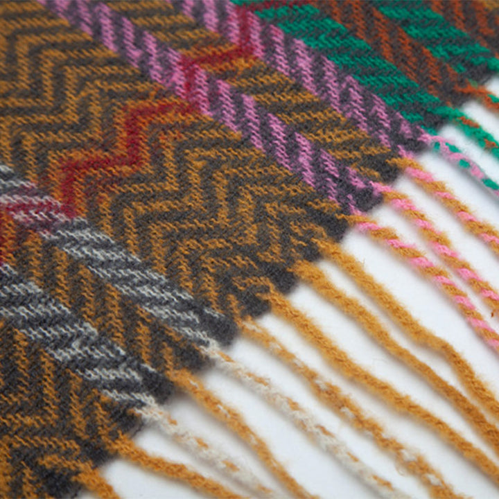 Buddha Stonesチベットショール カラフルな波線タッセル 冬用 心地よい旅行用スカーフ ラップ