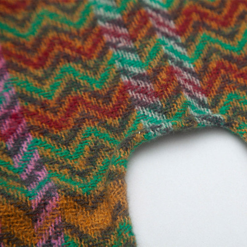 Buddha Stonesチベットショール カラフルな波線タッセル 冬用 心地よい旅行用スカーフ ラップ