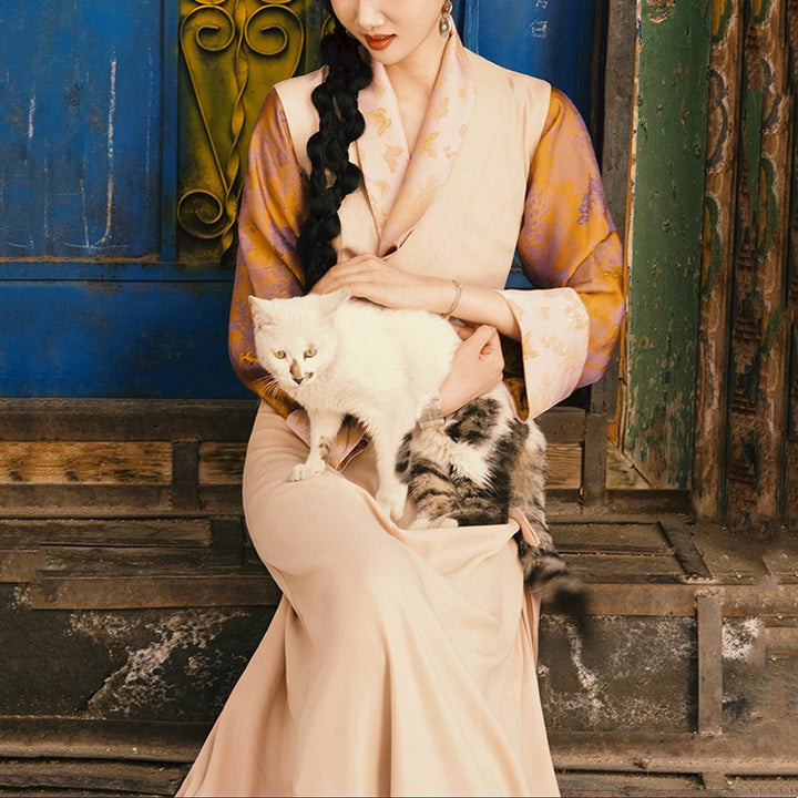 Buddha Stonesチベットドレス衣類ラサ蝶トップドレス改良漢服女性服