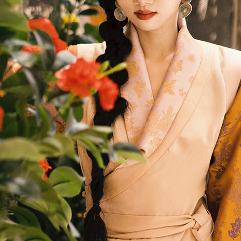 Buddha Stonesチベットドレス衣類ラサ蝶トップドレス改良漢服女性服