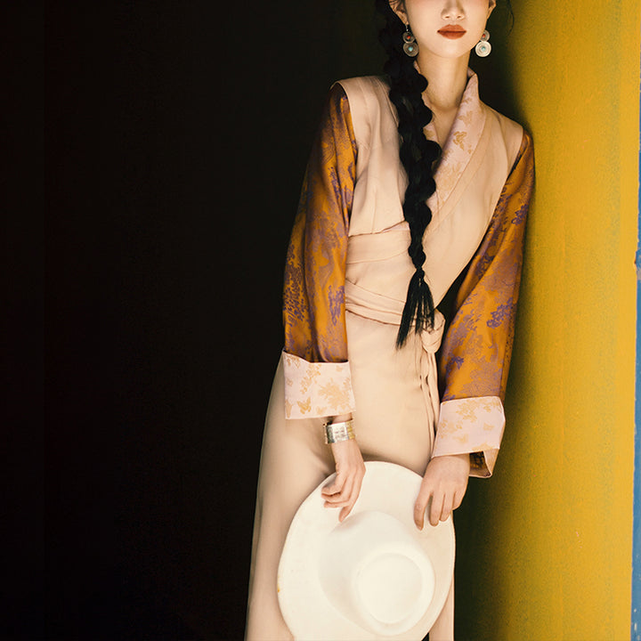 Buddha Stonesチベットドレス衣類ラサ蝶トップドレス改良漢服女性服