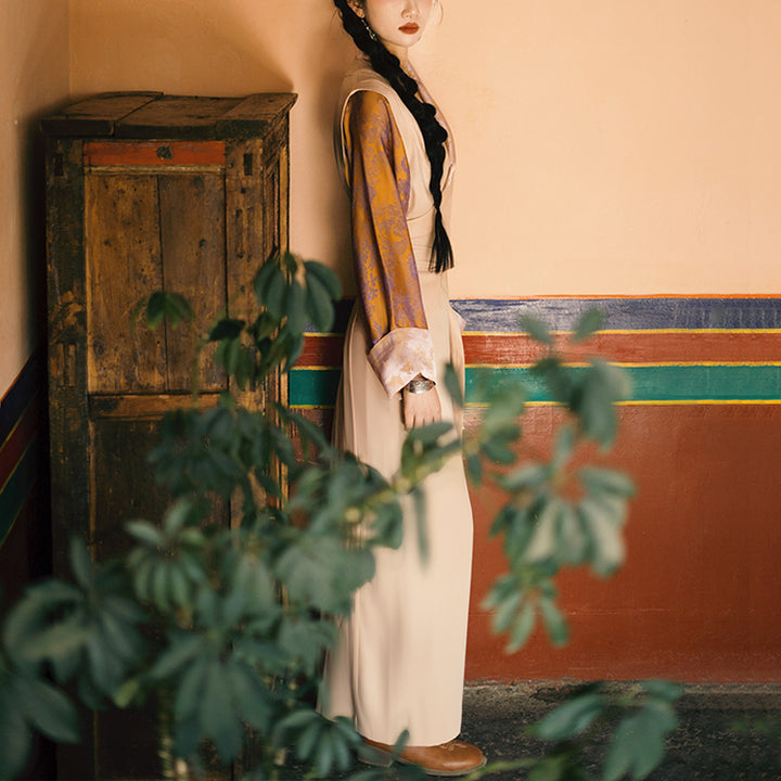 Buddha Stonesチベットドレス衣類ラサ蝶トップドレス改良漢服女性服