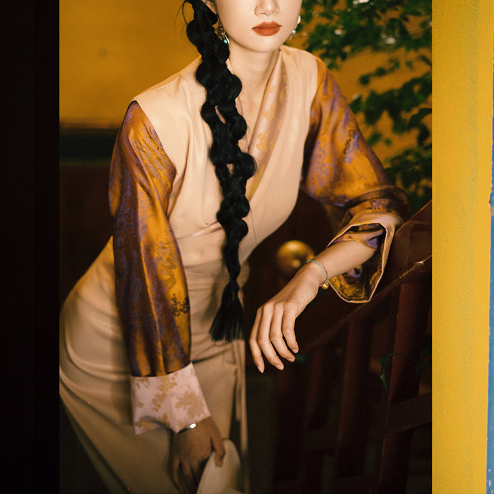 Buddha Stonesチベットドレス衣類ラサ蝶トップドレス改良漢服女性服