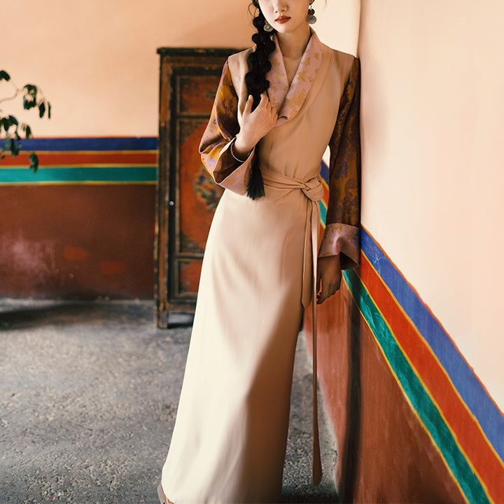 Buddha Stonesチベットドレス衣類ラサ蝶トップドレス改良漢服女性服