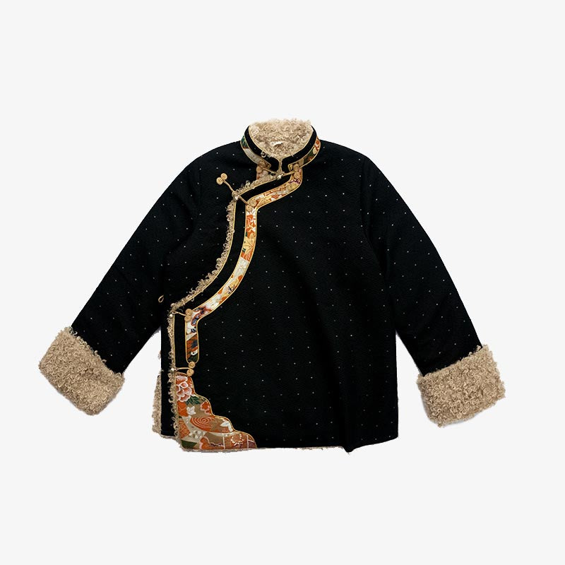 Buddha Stonesチベット衣装ラサフリース裏地付きトップス冬物女性服