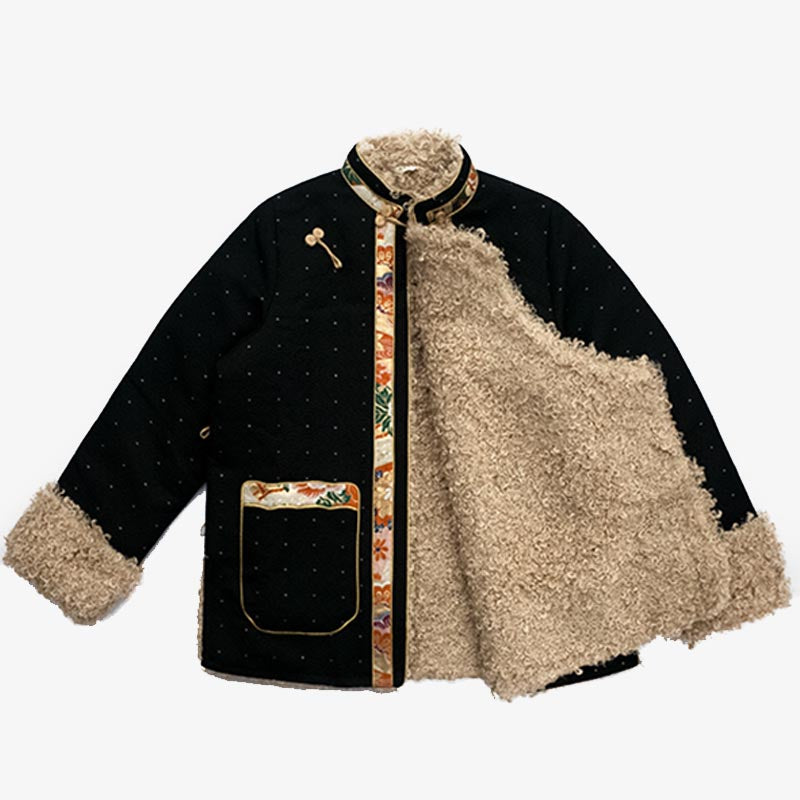 Buddha Stonesチベット衣装ラサフリース裏地付きトップス冬物女性服