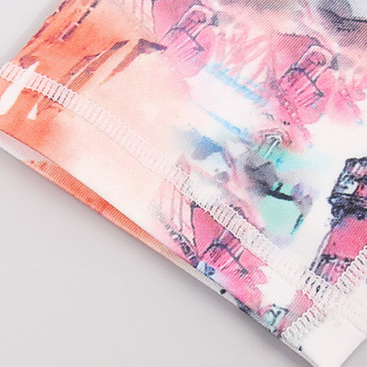 Buddha Stonesピンク 花 ホワイト カラフル インク ホワイト プリント レギンス スポーツ フィットネス ヨガ レディース パンツ - image 12