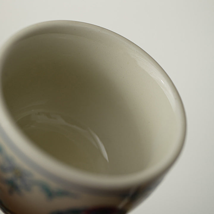 Buddha Stonesアロワナ牡丹ひまわり陶器ティーカップカンフーティーカップ60ml