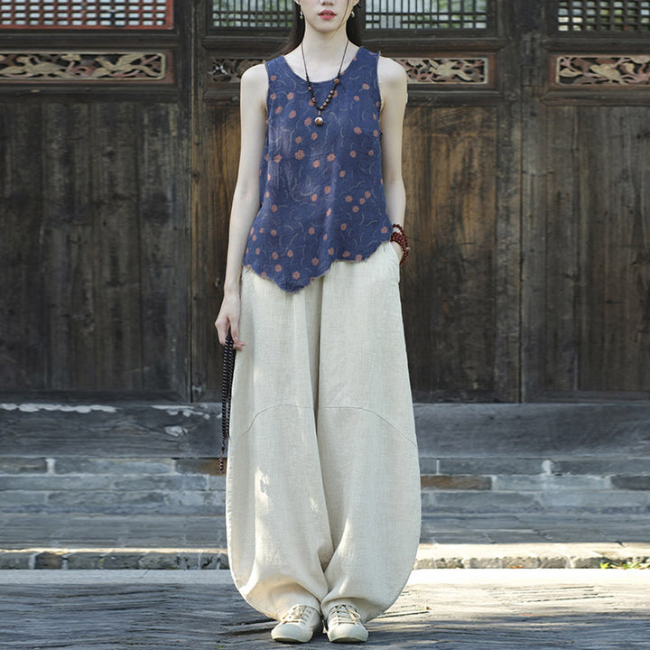 Buddha Stonesコットンリネンパンツハーレムパンツゆったり禅ヨガ太極拳レディースパンツ - image 2