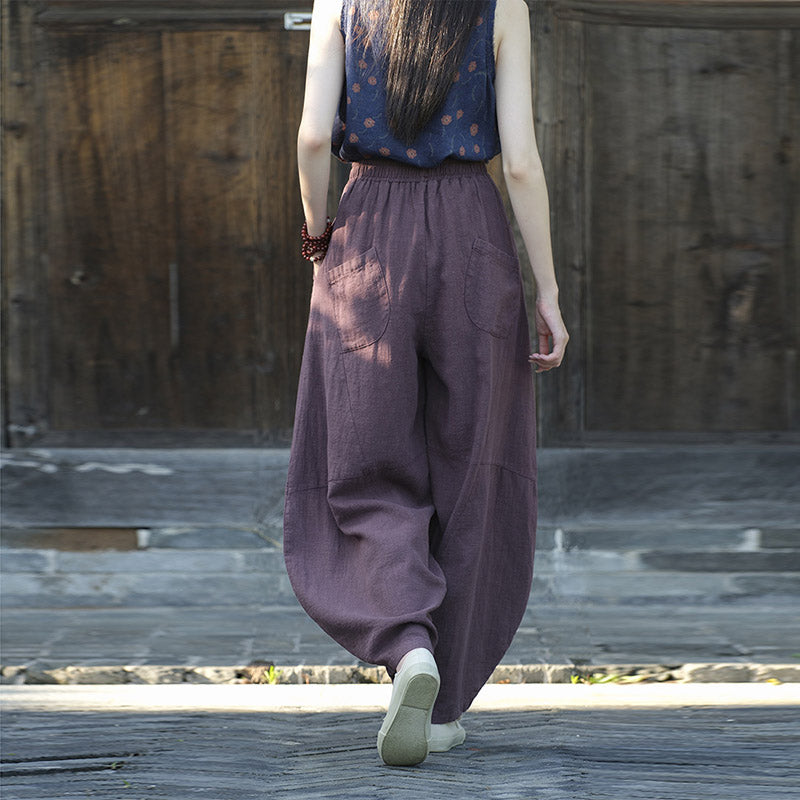 Buddha Stonesコットンリネンパンツハーレムパンツゆったり禅ヨガ太極拳レディースパンツ - image 6