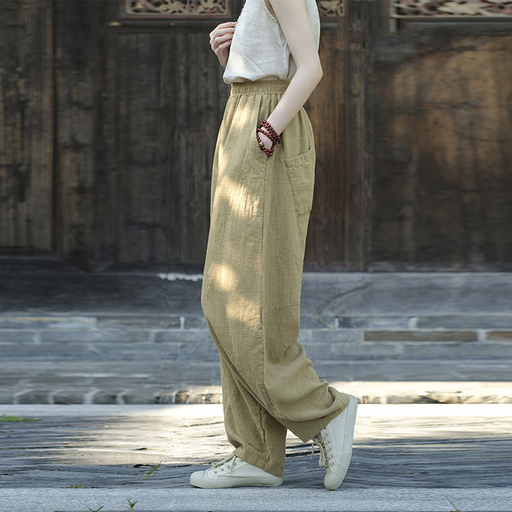 Buddha Stonesコットンリネンパンツハーレムパンツゆったり禅ヨガ太極拳レディースパンツ - image 10