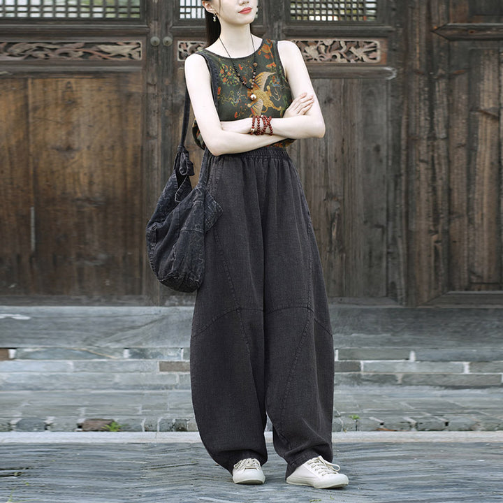 Buddha Stonesコットンリネンパンツハーレムパンツゆったり禅ヨガ太極拳レディースパンツ - image 26