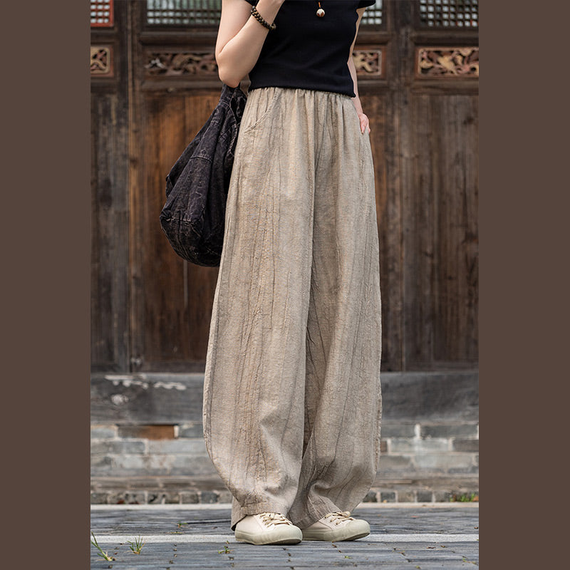 Buddha Stonesラミーコットンリネンパンツ タイダイデザイン ゆったり 禅ヨガ レディースパンツ ポケット付き - image 14