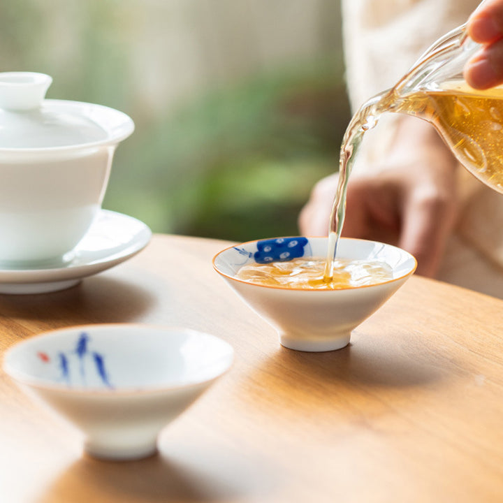 Buddha Stones曼荼羅花鯉蓮鳥柿ティーカップカンフーティーカップ50ml