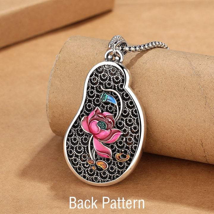 Buddha Stones石観音 蓮華デザイン 銅製 富のネックレスペンダント