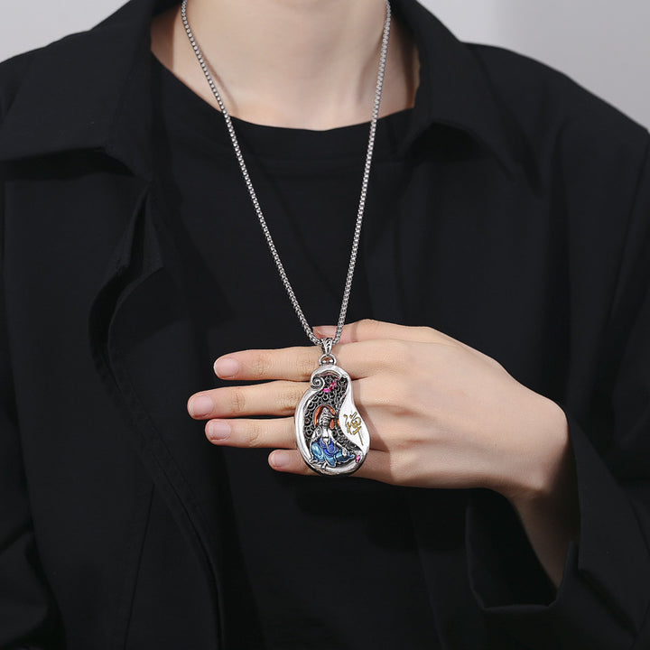 Buddha Stones石観音 蓮華デザイン 銅製 富のネックレスペンダント