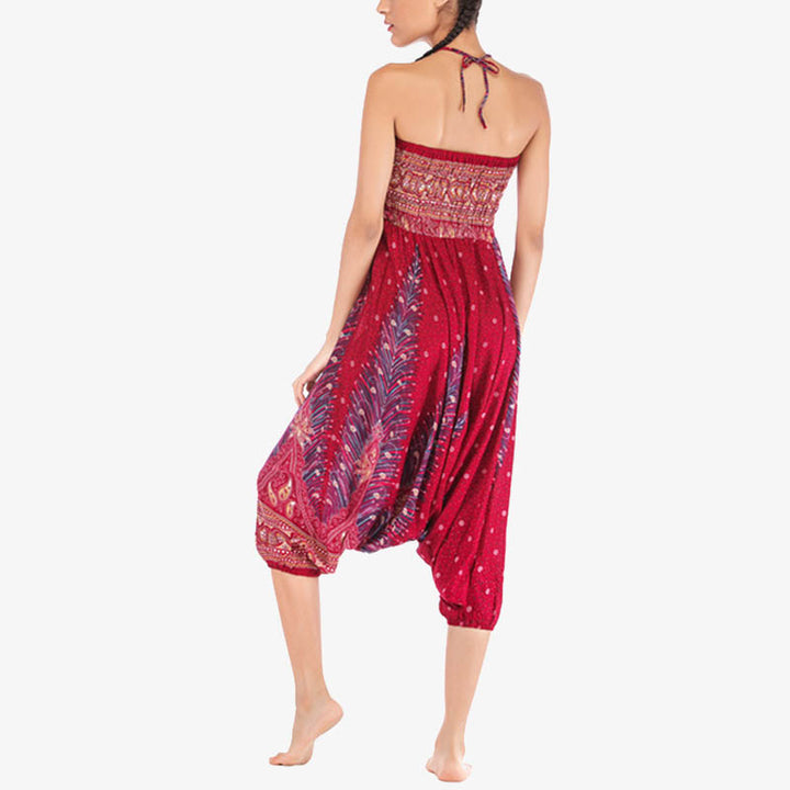 Buddha Stones2スタイル羽根飾り幾何学模様ゆったりスモックパンツジャンプスーツレディースヨガパンツ - image 8