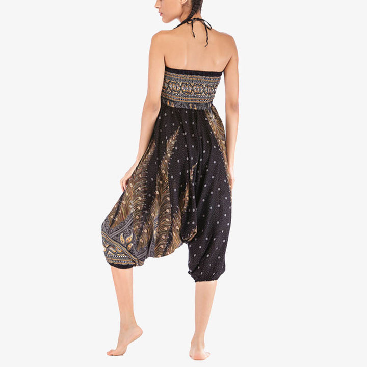 Buddha Stones2スタイル羽根飾り幾何学模様ゆったりスモックパンツジャンプスーツレディースヨガパンツ - image 26