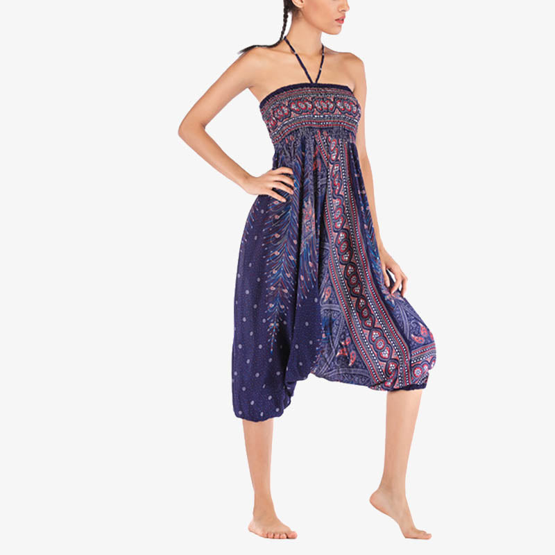 Buddha Stones2スタイル羽根飾り幾何学模様ゆったりスモックパンツジャンプスーツレディースヨガパンツ - image 44