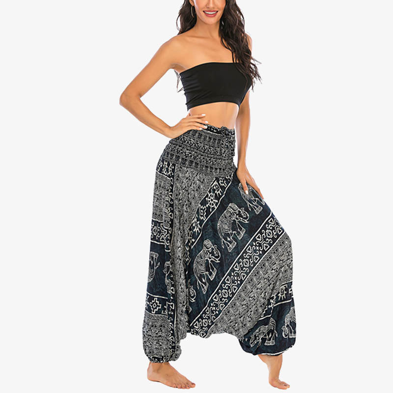 Buddha Stones2スタイルウェア エレファント柄 ゆったりスモック ハーレムパンツ ジャンプスーツ レディース ヨガパンツ - image 23