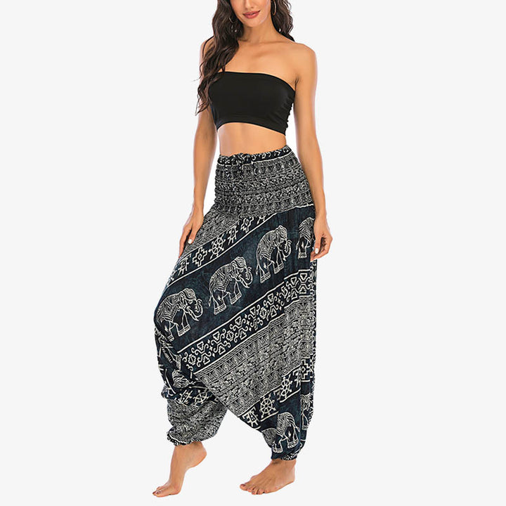 Buddha Stones2スタイルウェア エレファント柄 ゆったりスモック ハーレムパンツ ジャンプスーツ レディース ヨガパンツ - image 26