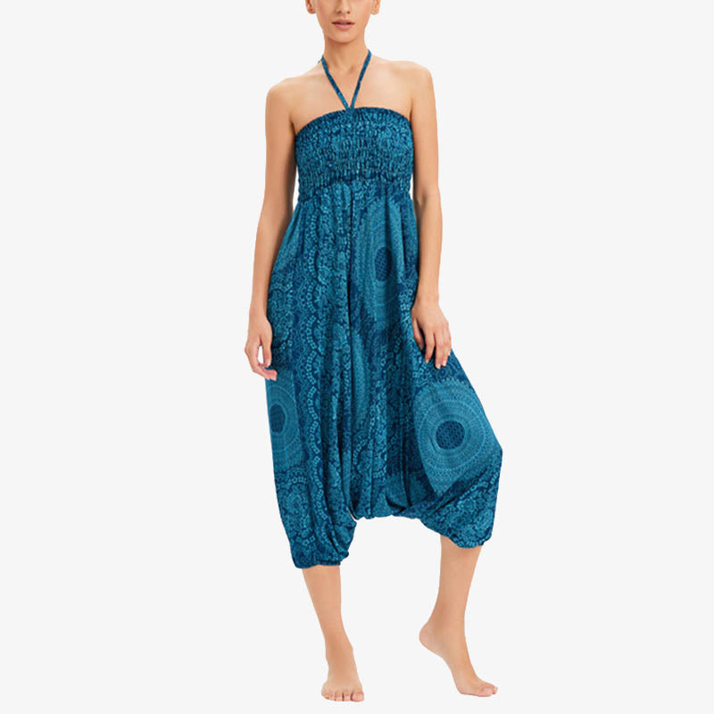 Buddha Stones 2スタイル ラウンドジオメトリック ルーズカジュアル ハーレムパンツ ジャンプスーツ レディース ヨガパンツ - image 6