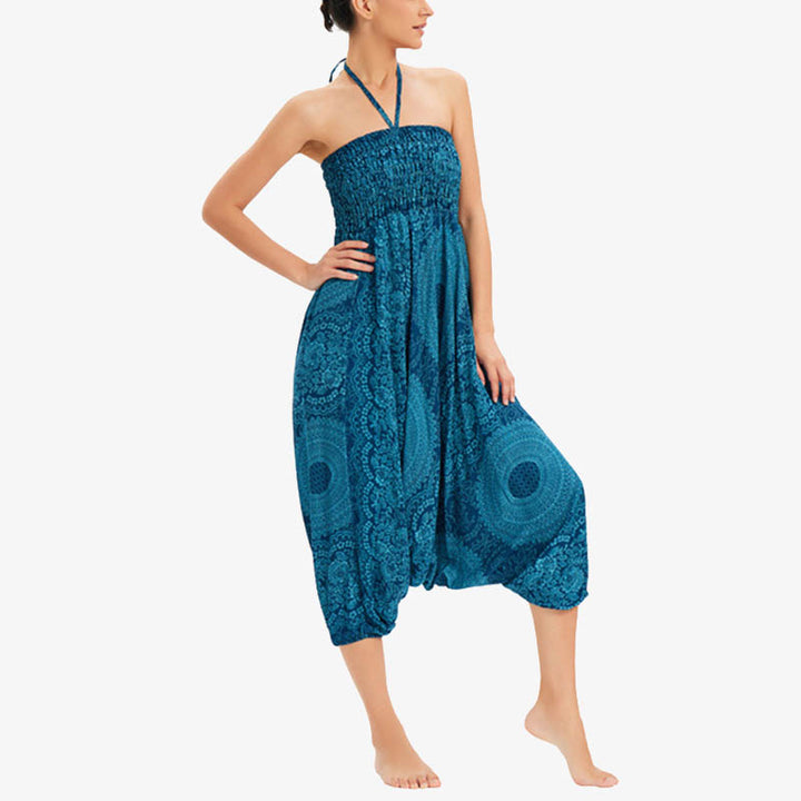 Buddha Stones 2スタイル ラウンドジオメトリック ルーズカジュアル ハーレムパンツ ジャンプスーツ レディース ヨガパンツ - image 7