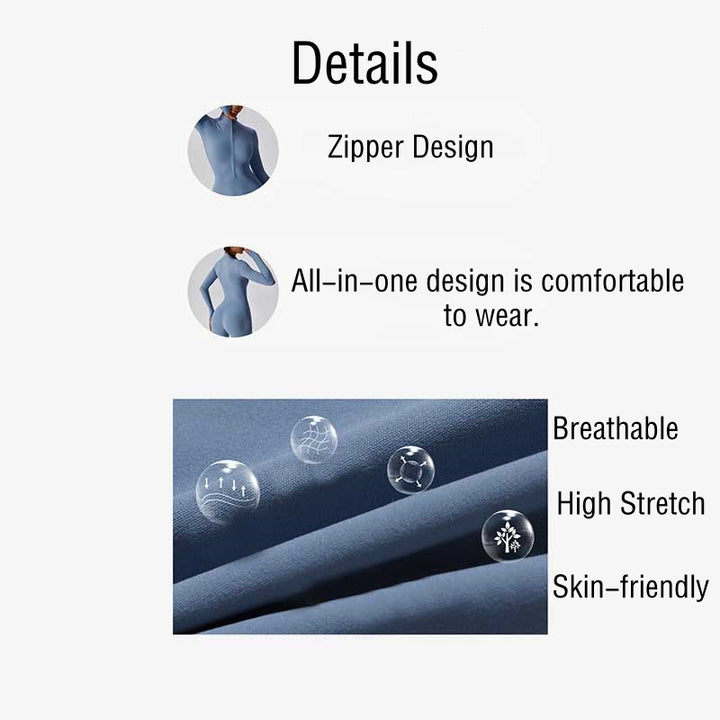 Buddha Stonesレディース ジッパー付き 長袖 シェイプウェア ジャンプスーツ スポーツ フィットネス ヨガ ボディスーツ - image 27