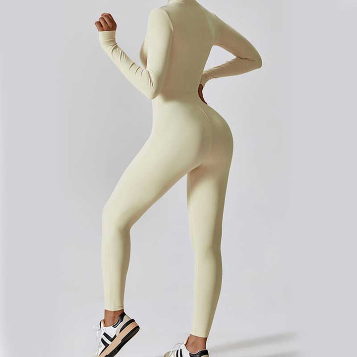 Buddha Stonesレディース ジッパー付き 長袖 シェイプウェア ジャンプスーツ スポーツ フィットネス ヨガ ボディスーツ - image 32