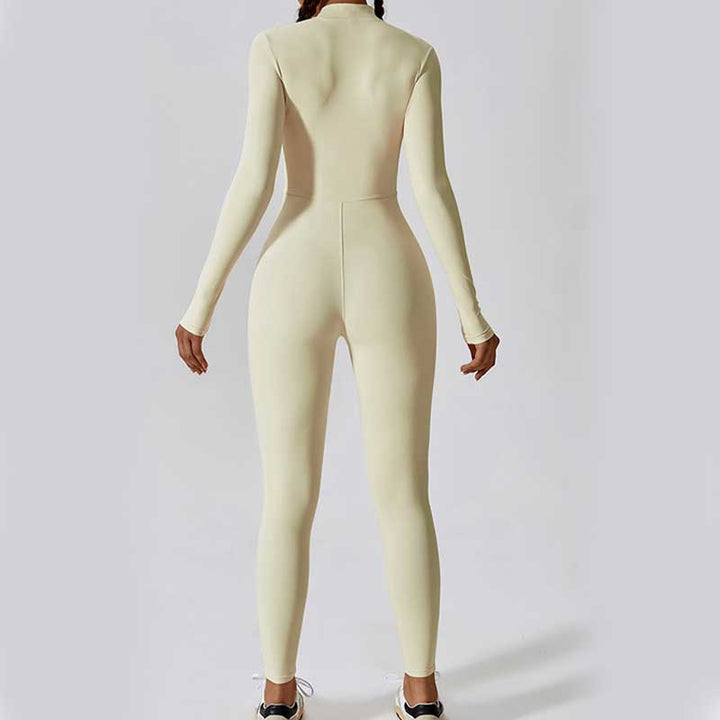 Buddha Stonesレディース ジッパー付き 長袖 シェイプウェア ジャンプスーツ スポーツ フィットネス ヨガ ボディスーツ - image 33