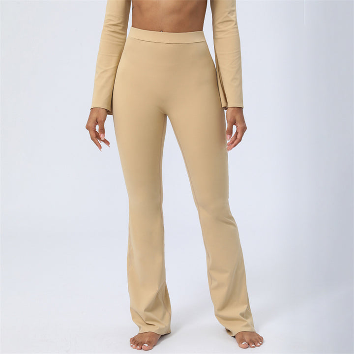 Buddha Stonesロングスリーブ バックレス ストラップ トップブラ フレアパンツ フィットネス ヨガ ウェア - 茶色 - パンツ - US8-10、 UK/AU12-14、 EU40-42 (XL)  - image 18