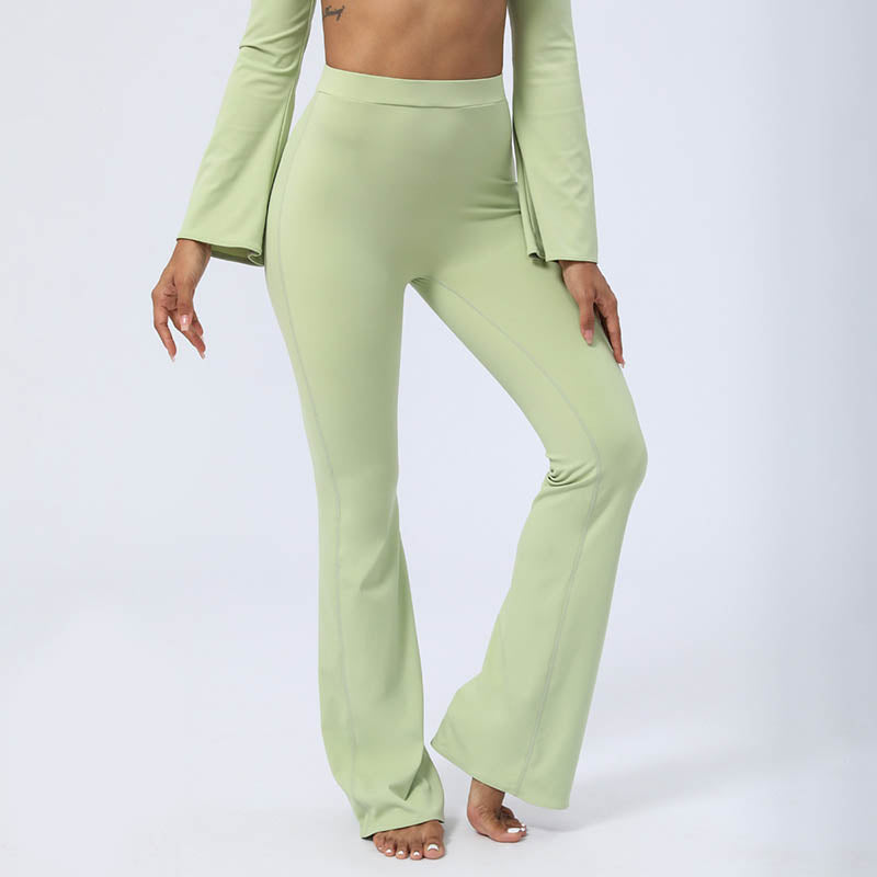 Buddha Stonesロングスリーブ バックレス ストラップ トップブラ フレアパンツ フィットネス ヨガ ウェア - image 1