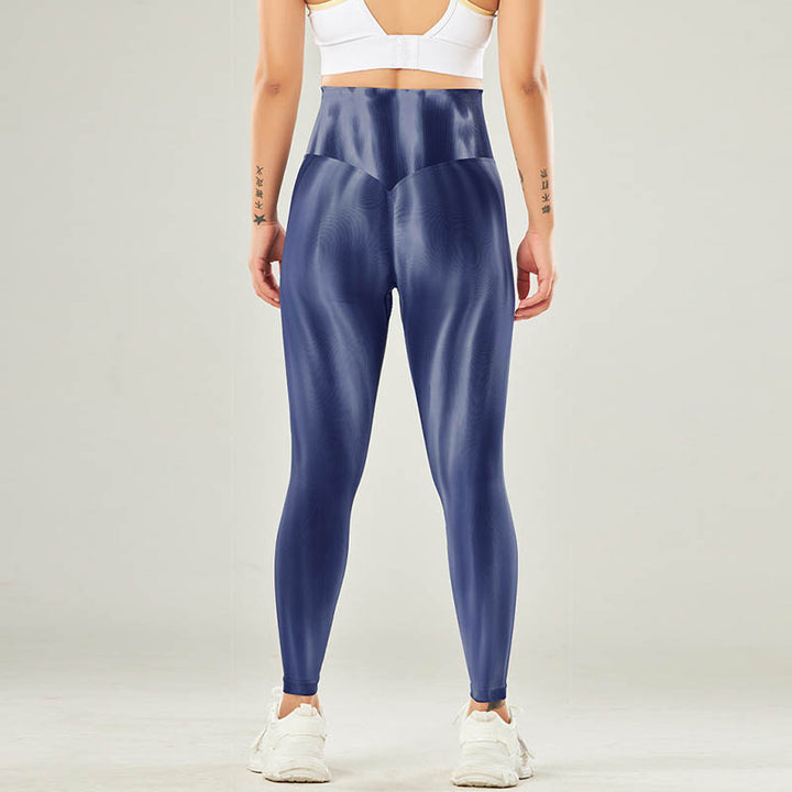 Buddha Stonesシームレス タイダイプリント パンツ スポーツ ハイウエスト レギンス レディース ヨガパンツ